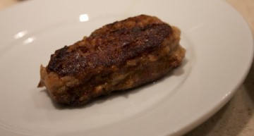 Croqueta de pollastre de pota blava a la planxa Croqueta de pollastre de pota blava a la planxa